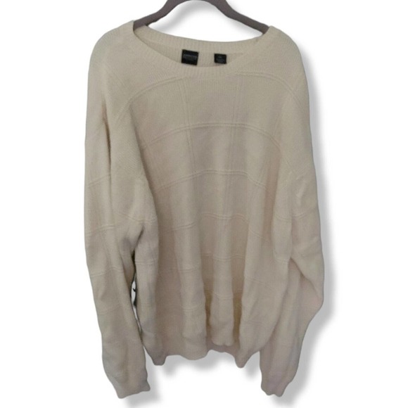 Vintage Other - Vintage Grandpa Sweater cotton textured window plaid crewneck sweater XXLT